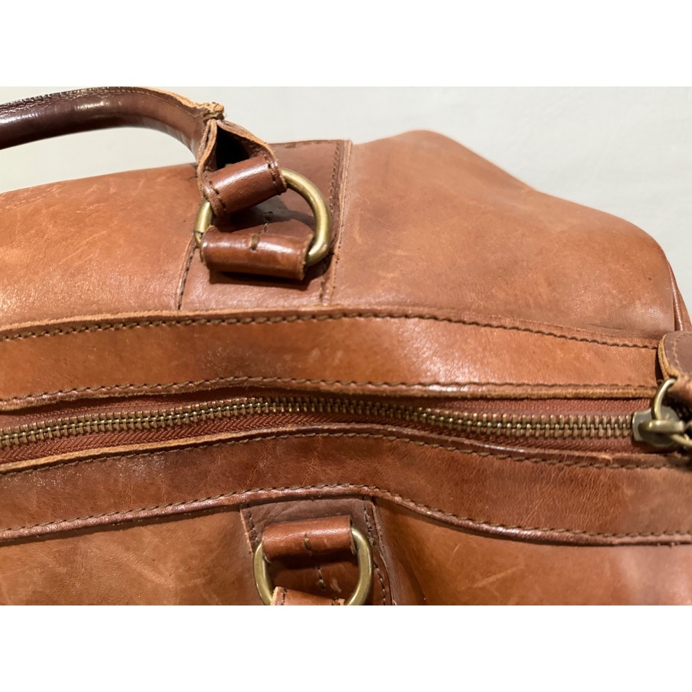 Ralph Lauren Leather Duffel Bag Unisex Large Brown Good Vintage Heritage Crest - Picture 11 of 16
